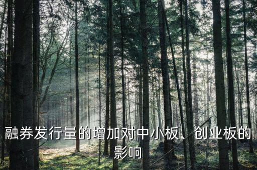 融券發(fā)行量的增加對(duì)中小板、創(chuàng)業(yè)板的影響