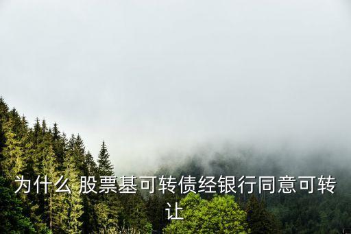 為什么 股票基可轉債經銀行同意可轉讓