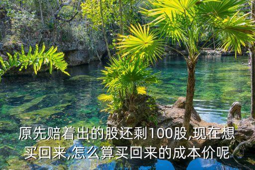 原先賠著出的股還剩100股,現在想買回來,怎么算買回來的成本價呢