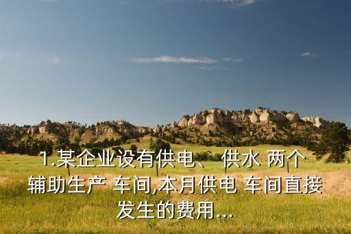1.某企業(yè)設(shè)有供電、 供水 兩個(gè) 輔助生產(chǎn) 車(chē)間,本月供電 車(chē)間直接發(fā)生的費(fèi)用...