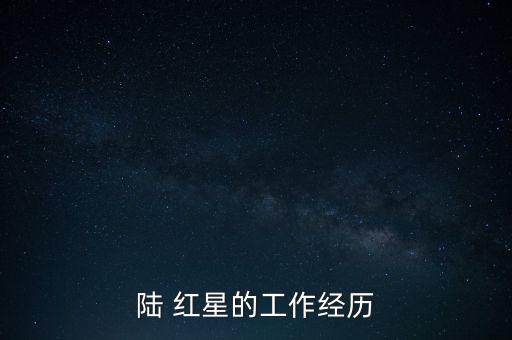 陸 紅星的工作經歷