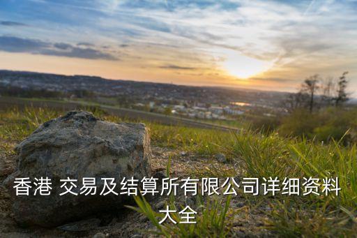 香港 交易及結(jié)算所有限公司詳細資料大全