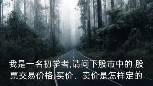 我是一名初學(xué)者,請(qǐng)問(wèn)下股市中的 股票交易價(jià)格,買價(jià)、賣價(jià)是怎樣定的