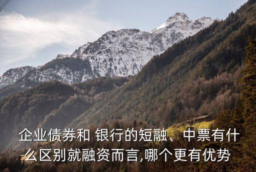  企業(yè)債券和 銀行的短融、中票有什么區(qū)別就融資而言,哪個(gè)更有優(yōu)勢