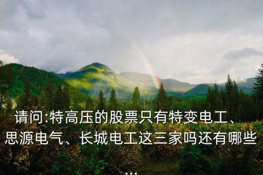 請問:特高壓的股票只有特變電工、 思源電氣、長城電工這三家嗎還有哪些...
