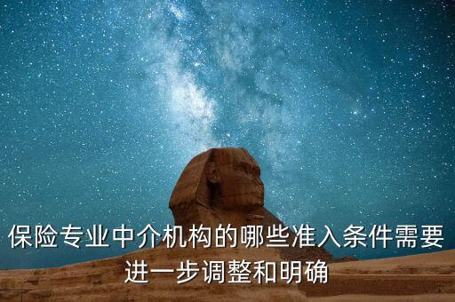 保險專業(yè)中介機構的哪些準入條件需要進一步調整和明確