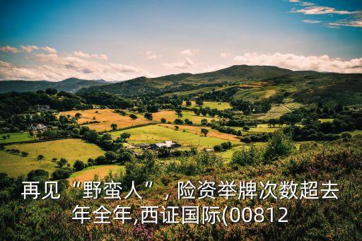 再見“野蠻人”, 險資舉牌次數(shù)超去年全年,西證國際(00812