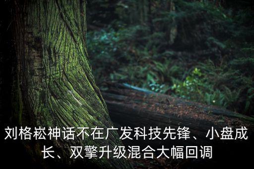 劉格崧神話不在廣發(fā)科技先鋒、小盤成長(zhǎng)、雙擎升級(jí)混合大幅回調(diào)