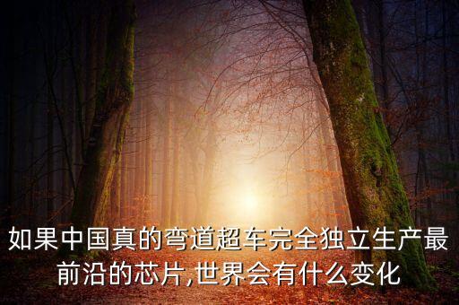 如果中國真的彎道超車完全獨立生產(chǎn)最前沿的芯片,世界會有什么變化