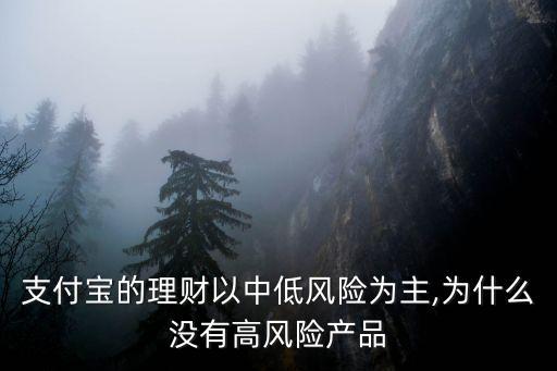 支付寶的理財以中低風(fēng)險為主,為什么沒有高風(fēng)險產(chǎn)品