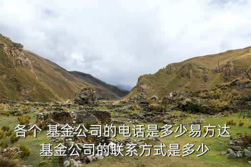 各個 基金公司的電話是多少易方達(dá) 基金公司的聯(lián)系方式是多少