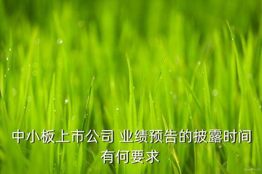 中小板上市公司 業(yè)績預告的披露時間有何要求