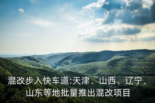 混改步入快車道:天津、山西、遼寧、山東等地批量推出混改項目