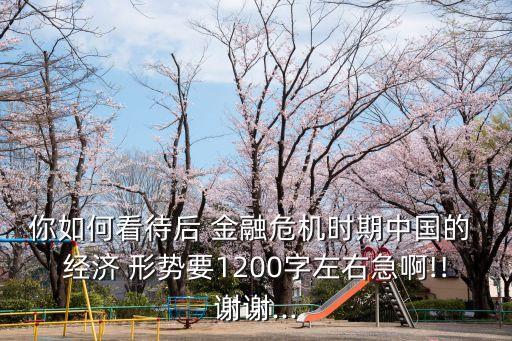你如何看待后 金融危機時期中國的 經(jīng)濟(jì) 形勢要1200字左右急啊!!謝謝...