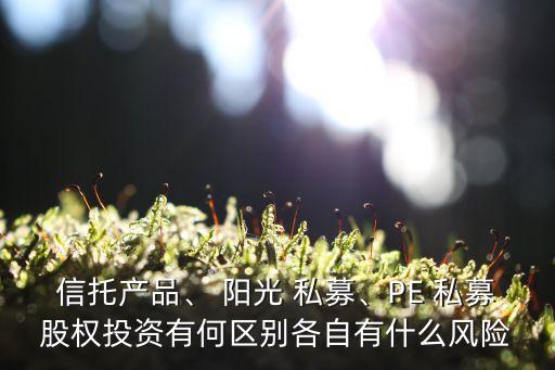 信托產(chǎn)品、 陽光 私募、PE 私募股權(quán)投資有何區(qū)別各自有什么風險