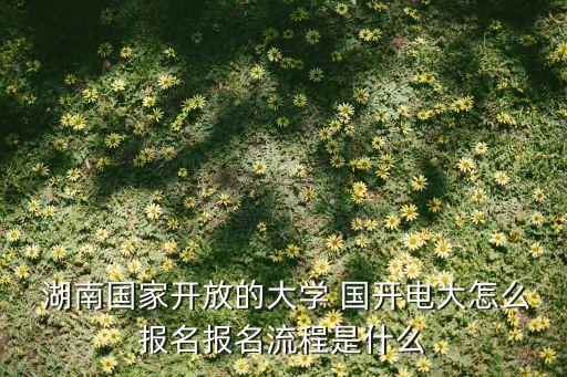  湖南國(guó)家開(kāi)放的大學(xué) 國(guó)開(kāi)電大怎么報(bào)名報(bào)名流程是什么