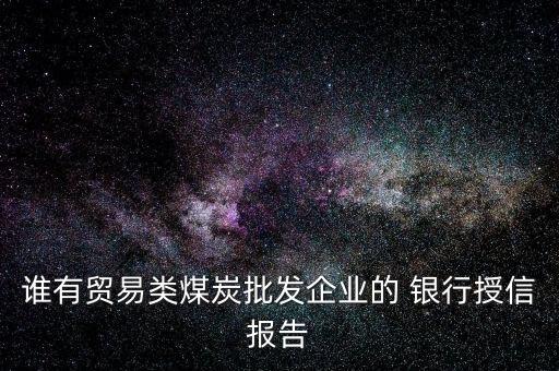 誰(shuí)有貿(mào)易類煤炭批發(fā)企業(yè)的 銀行授信報(bào)告