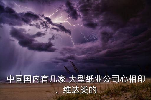 中國國內(nèi)有幾家 大型紙業(yè)公司心相印、維達(dá)類的