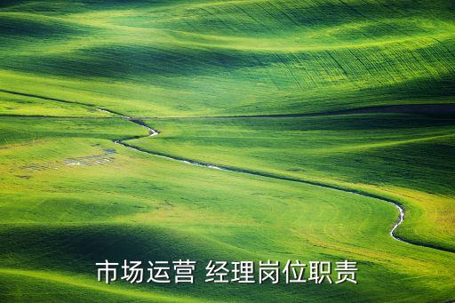 市場運(yùn)營 經(jīng)理崗位職責(zé)