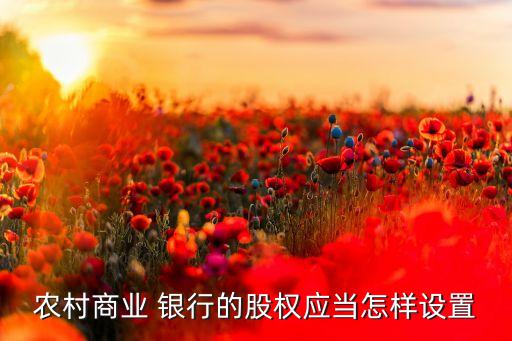 農(nóng)村商業(yè) 銀行的股權(quán)應(yīng)當怎樣設(shè)置