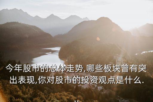 今年股市的總體走勢(shì),哪些板塊曾有突出表現(xiàn),你對(duì)股市的投資觀(guān)點(diǎn)是什么...