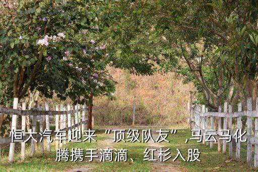 恒大汽車迎來“頂級隊友”,馬云馬化騰攜手滴滴、紅杉入股