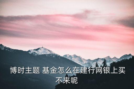  博時(shí)主題 基金怎么在建行網(wǎng)銀上買(mǎi)不來(lái)呢