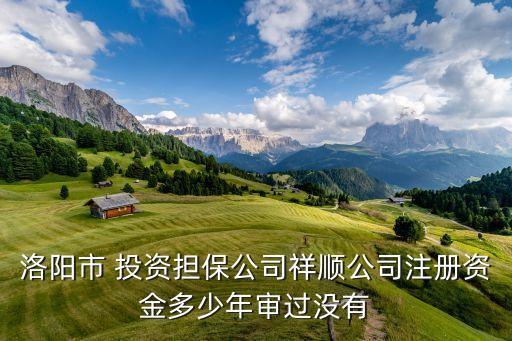 洛陽(yáng)市 投資擔(dān)保公司祥順公司注冊(cè)資金多少年審過沒有