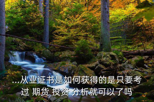 ...從業(yè)證書是如何獲得的是只要考過(guò) 期貨 投資 分析就可以了嗎