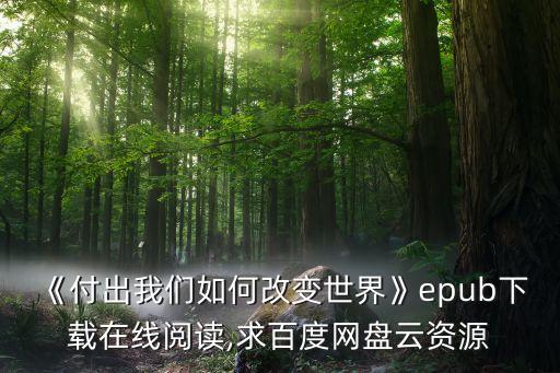 《付出我們如何改變世界》epub下載在線閱讀,求百度網(wǎng)盤云資源