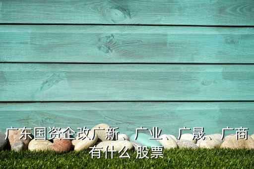 廣東國資企改廣新、廣業(yè)、廣晟、廣商有什么 股票