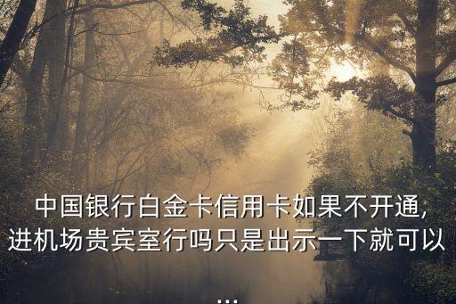  中國銀行白金卡信用卡如果不開通,進(jìn)機場貴賓室行嗎只是出示一下就可以...
