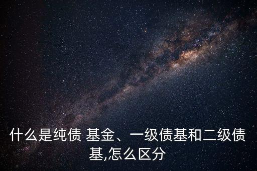 什么是純債 基金、一級債基和二級債基,怎么區(qū)分