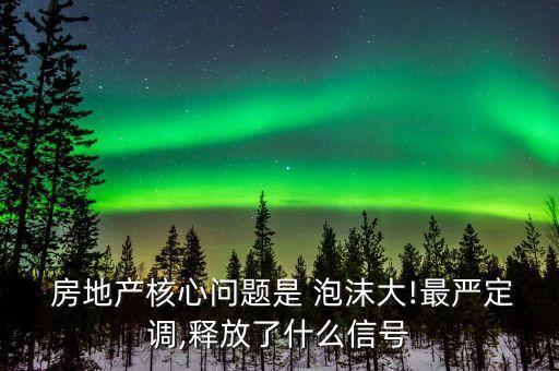  房地產(chǎn)核心問(wèn)題是 泡沫大!最嚴(yán)定調(diào),釋放了什么信號(hào)