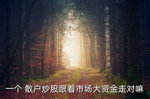 一個(gè) 散戶炒股跟著市場大資金走對嘛