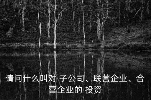 請問什么叫對 子公司、聯(lián)營企業(yè)、合營企業(yè)的 投資