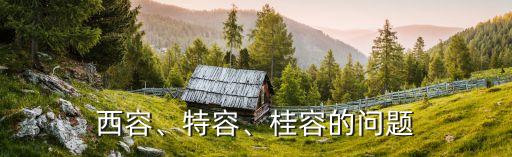 西容、特容、桂容的問(wèn)題