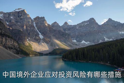 中國境外企業(yè)應(yīng)對(duì)投資風(fēng)險(xiǎn)有哪些措施