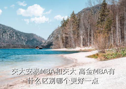 交大安泰MBA和交大 高金MBA有什么區(qū)別哪個更好一點(diǎn)