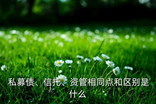  私募債、信托、資管相同點(diǎn)和區(qū)別是什么