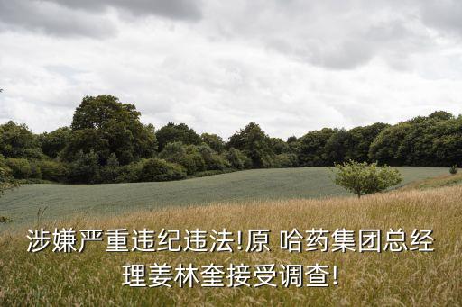 涉嫌嚴重違紀違法!原 哈藥集團總經(jīng)理姜林奎接受調查!