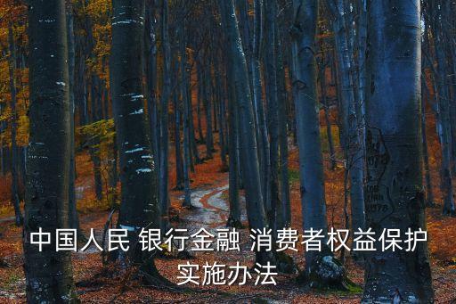 中國人民 銀行金融 消費者權益保護實施辦法