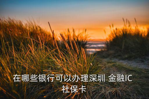 在哪些銀行可以辦理深圳 金融IC 社?？? class=
