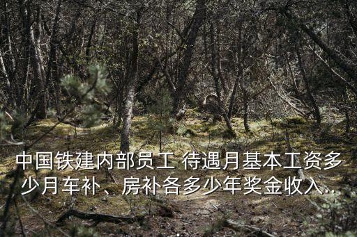 中國(guó)鐵建內(nèi)部員工 待遇月基本工資多少月車(chē)補(bǔ)、房補(bǔ)各多少年獎(jiǎng)金收入...