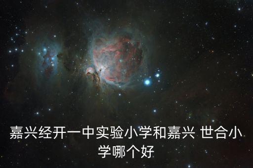 嘉興經(jīng)開一中實驗小學和嘉興 世合小學哪個好