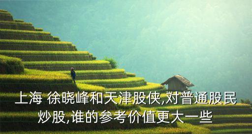 上海 徐曉峰和天津股俠,對(duì)普通股民炒股,誰的參考價(jià)值更大一些