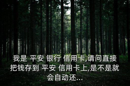 我是 平安 銀行 信用卡,請問直接把錢存到 平安 信用卡上,是不是就會自動(dòng)還...