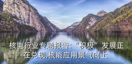  核電行業(yè)專題報告:“積極”發(fā)展正在兌現,核能應用景氣向上