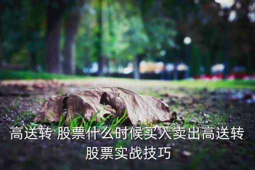 高送轉(zhuǎn) 股票什么時(shí)候買(mǎi)入賣出高送轉(zhuǎn) 股票實(shí)戰(zhàn)技巧