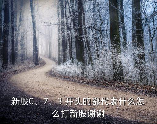 新股0、7、3 開頭的都代表什么怎么打新股謝謝